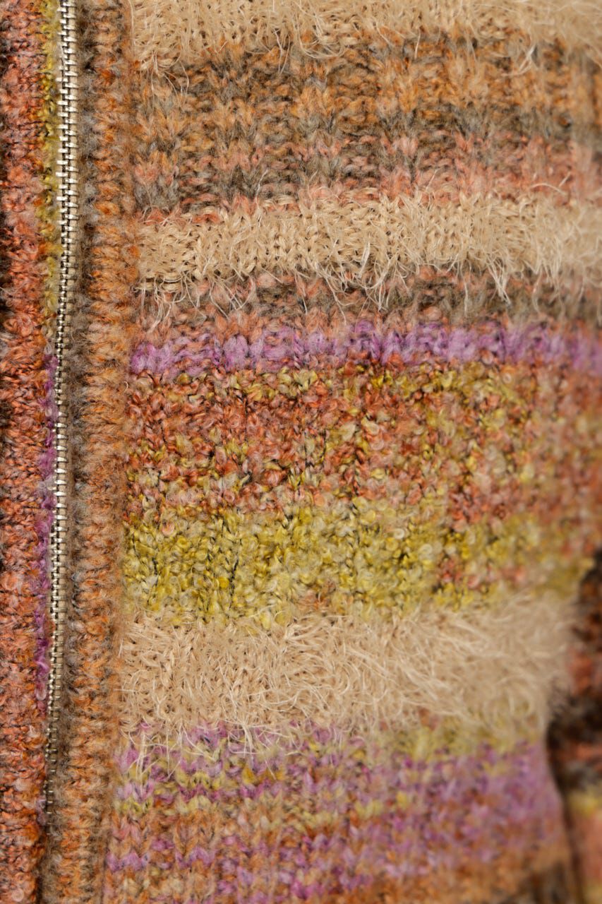 SLY「SHAGGY MIX FRONT ZIP トップス」|ニット・セーター|