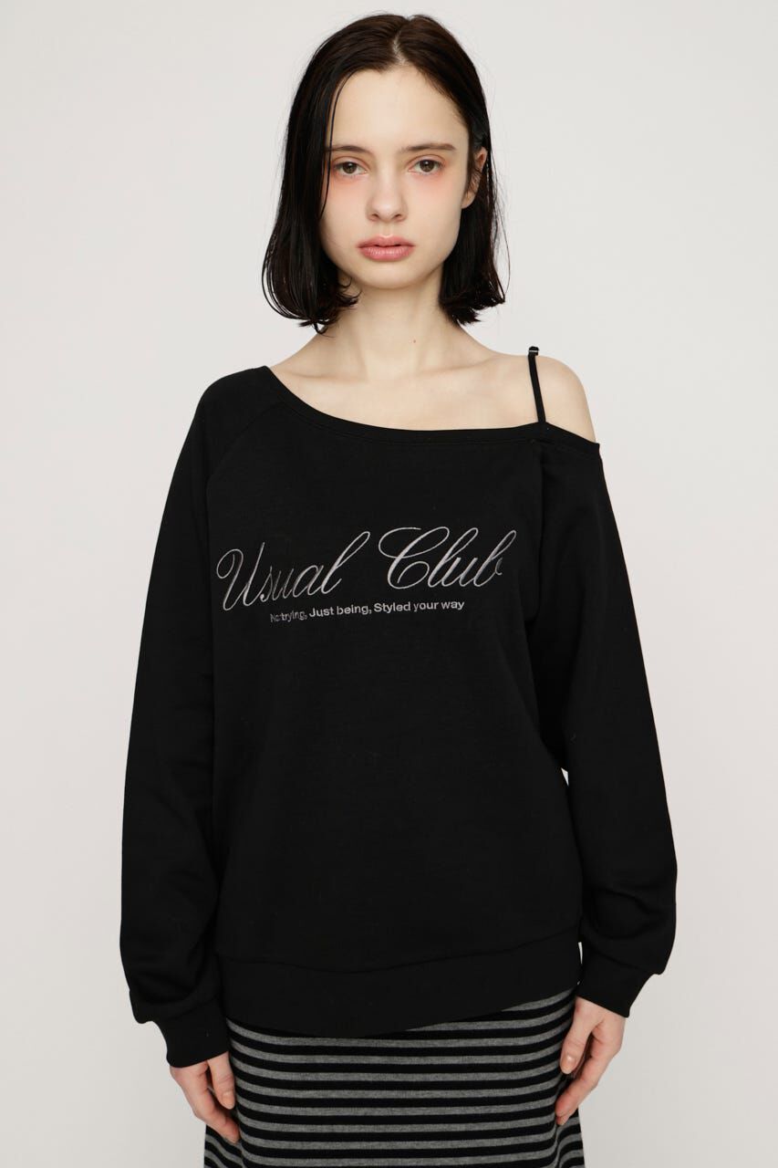 SLY「OFF SHOULDER LOGO トップス」|Tシャツ・カットソー|