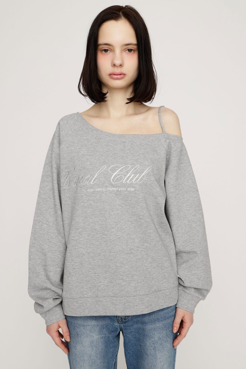 SLY「OFF SHOULDER LOGO トップス」|Tシャツ・カットソー|