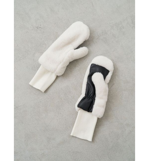 ELENDEEK「FUR MITTEN」|手袋|オフホワイト