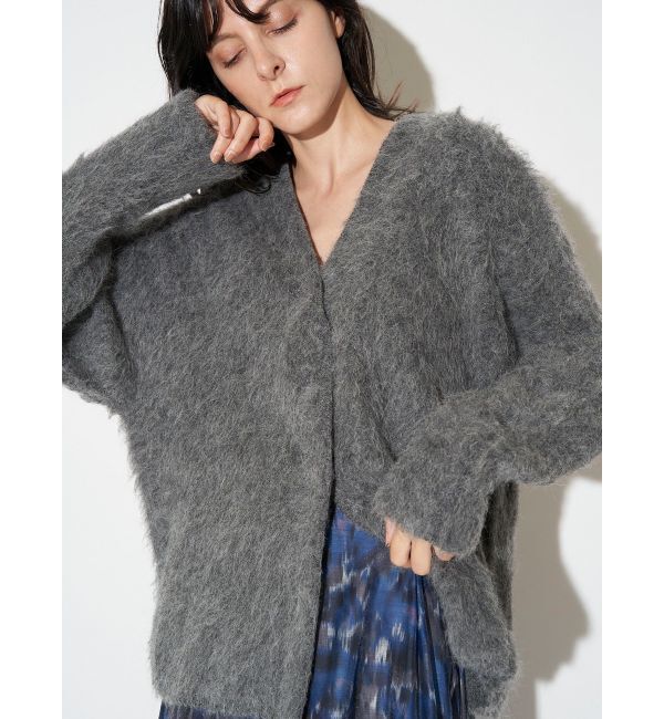 ELENDEEK「ALPACA SHAGGY KTCD」|カーディガン|グレー