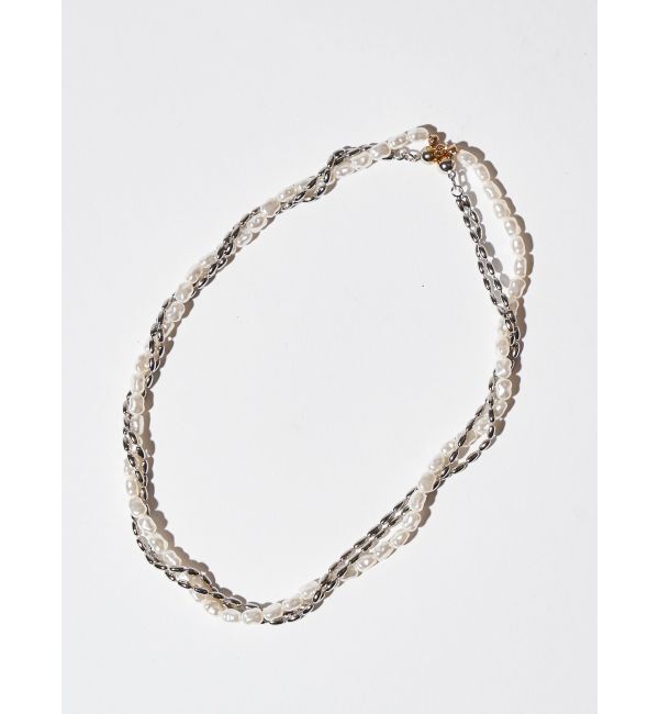 ELENDEEK「PEARL&CHAIN DOUBLE NECKLACE」|ネックレス|
