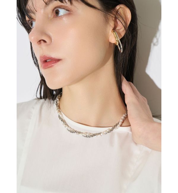 ELENDEEK「PEARL&CHAIN DOUBLE NECKLACE」|ネックレス|