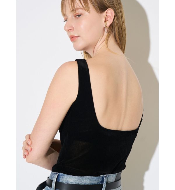 ELENDEEK「FROCKY TULLE PAD TANK」|タンクトップ|ブラック