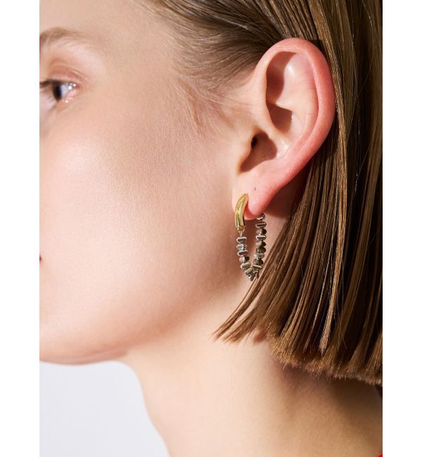 ELENDEEK「METAL BEADS HOOP PIERCE」|ピアス|