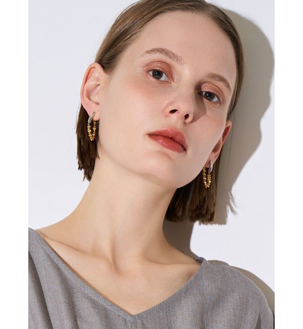 ELENDEEK「METAL BEADS HOOP PIERCE」|ピアス|