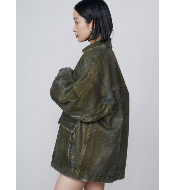 EMODA「ヴィンテージライクオーバーデニムブルゾン」|ブルゾン・スタジャン|