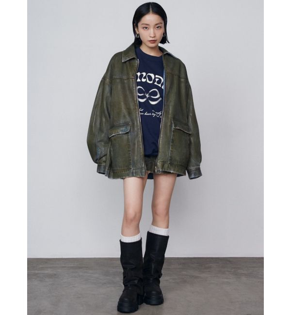 EMODA「ヴィンテージライクオーバーデニムブルゾン」|ブルゾン・スタジャン|