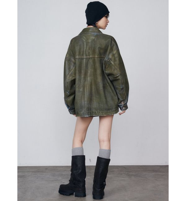 EMODA「ヴィンテージライクオーバーデニムブルゾン」|ブルゾン・スタジャン|