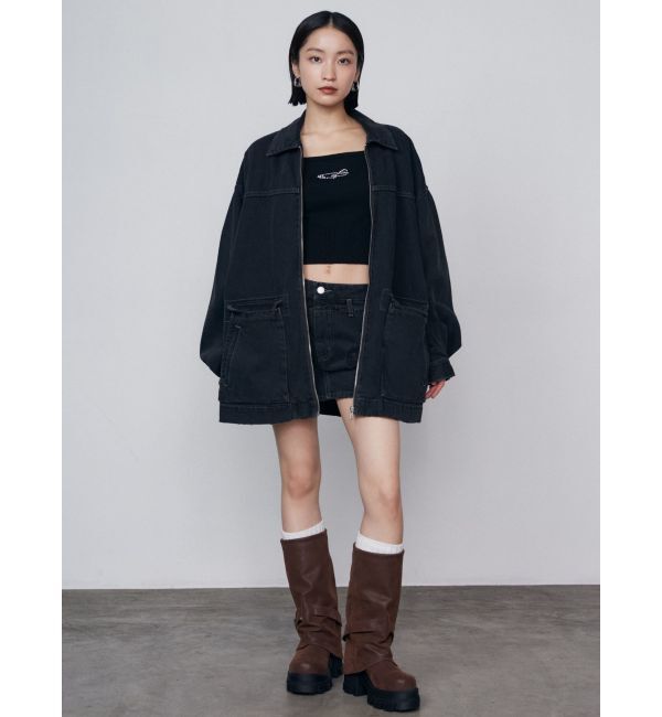 EMODA「ヴィンテージライクオーバーデニムブルゾン」|ブルゾン・スタジャン|