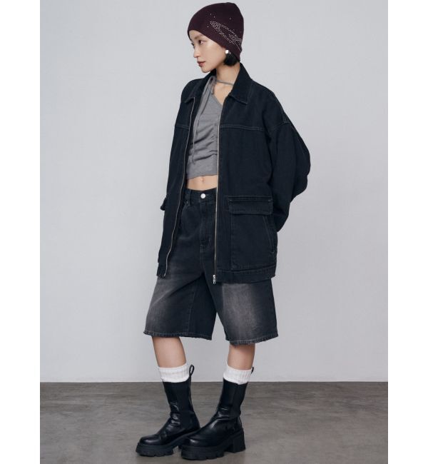 EMODA「ヴィンテージライクオーバーデニムブルゾン」|ブルゾン・スタジャン|