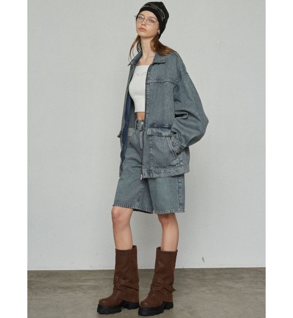 EMODA「ヴィンテージライクオーバーデニムブルゾン」|ブルゾン・スタジャン|