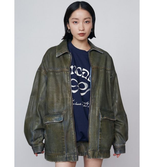 EMODA「ヴィンテージライクオーバーデニムブルゾン」|ブルゾン・スタジャン|