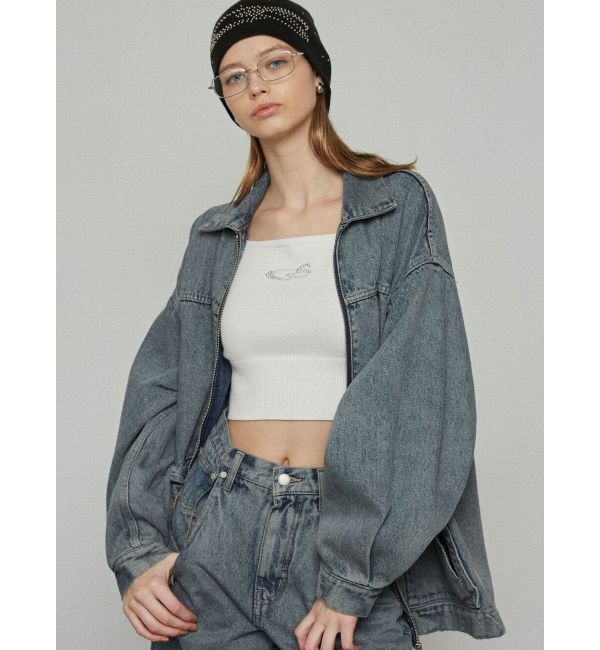 EMODA「ヴィンテージライクオーバーデニムブルゾン」|ブルゾン・スタジャン|ブルー