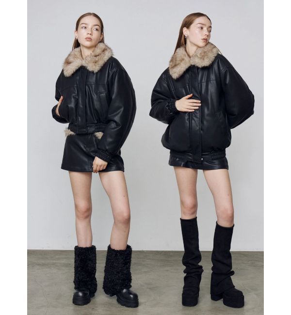 EMODA「フェイクレザーブルゾン」|ブルゾン・スタジャン|