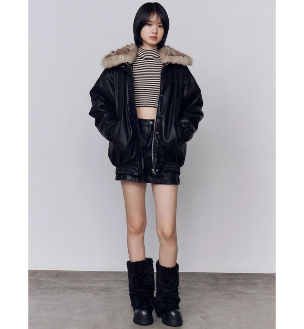 EMODA「フェイクレザーブルゾン」|ブルゾン・スタジャン|