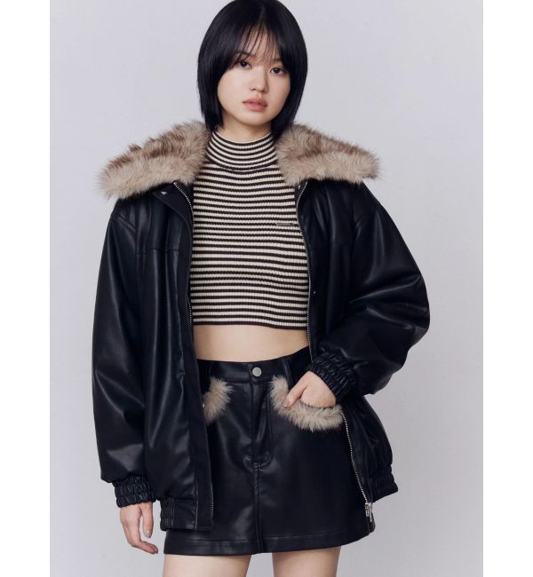 EMODA「フェイクレザーブルゾン」|ブルゾン・スタジャン|