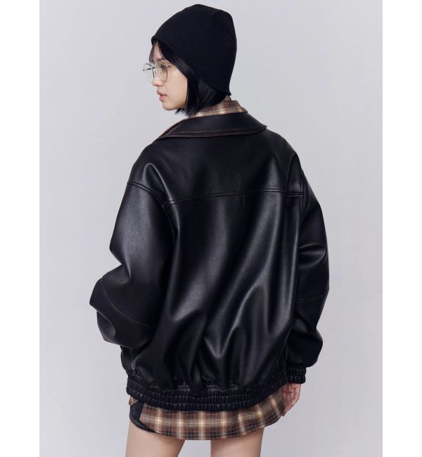 EMODA「フェイクレザーオーバーブルゾン」|ブルゾン・スタジャン|