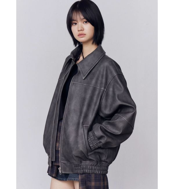 EMODA「フェイクレザーオーバーブルゾン」|ブルゾン・スタジャン|