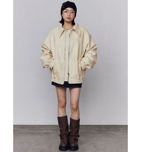 EMODA「フェイクレザーオーバーブルゾン」|ブルゾン・スタジャン|