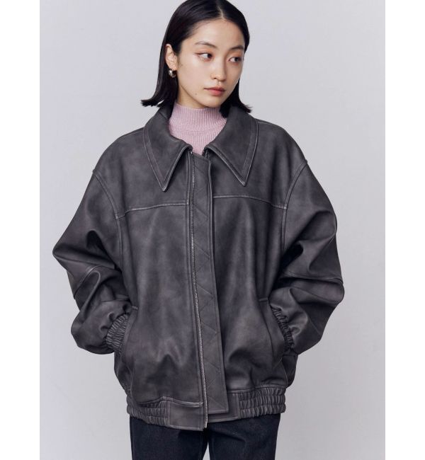 EMODA「フェイクレザーオーバーブルゾン」|ブルゾン・スタジャン|