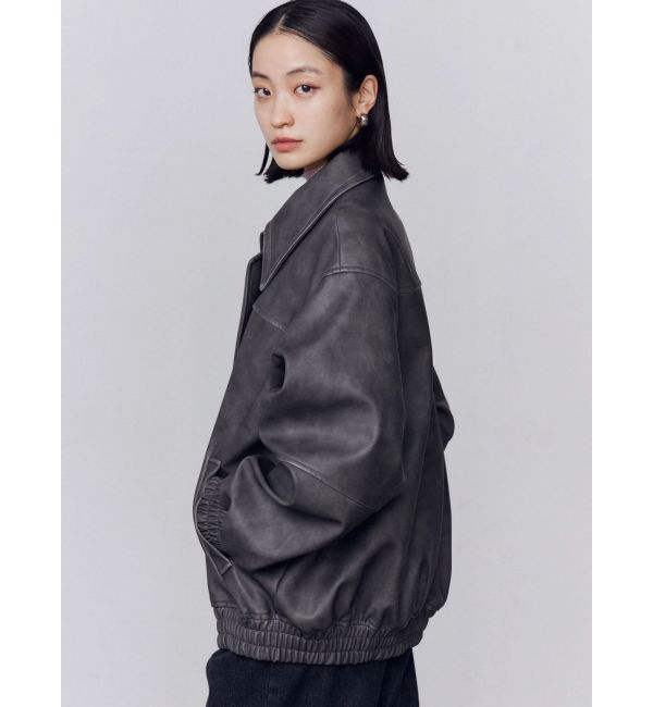 EMODA「フェイクレザーオーバーブルゾン」|ブルゾン・スタジャン|