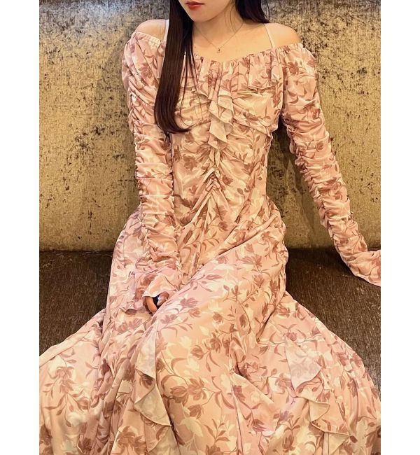 MERCURYDUO「チュールラッフルヘムワンピース」|ワンピース|ピンク