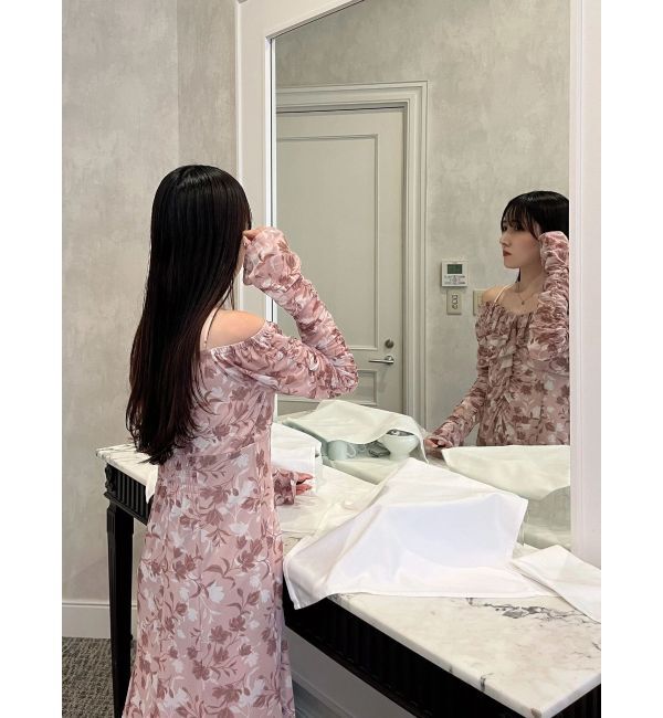 MERCURYDUO「チュールラッフルヘムワンピース」|ワンピース|