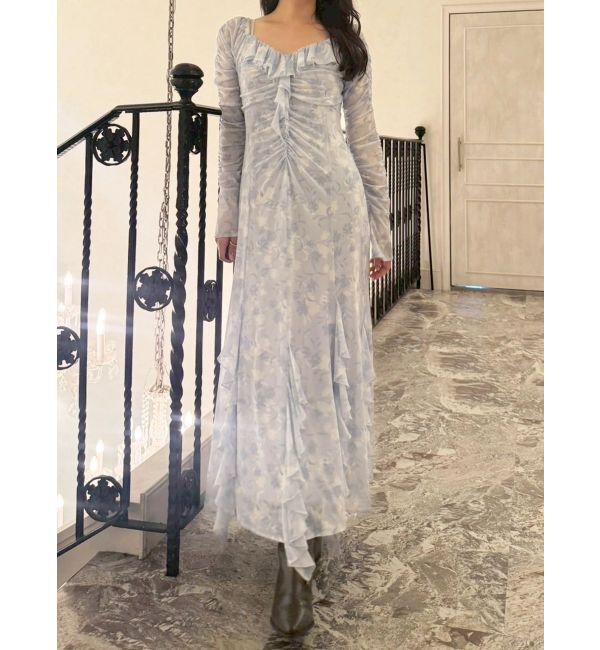 MERCURYDUO「チュールラッフルヘムワンピース」|ワンピース|