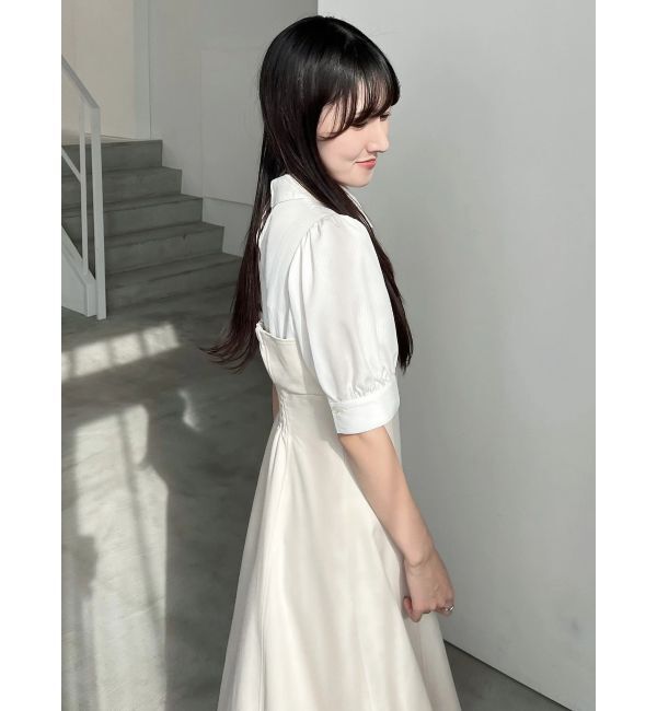 MERCURYDUO「シャツドッキングベアワンピース」|ワンピース|