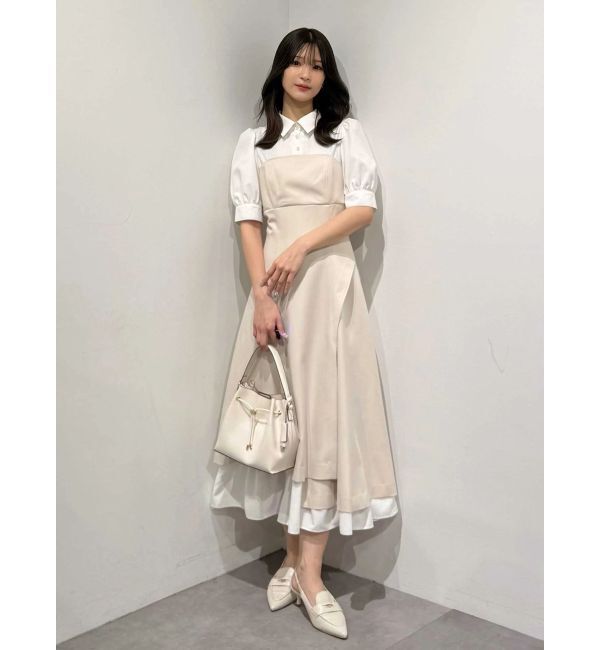 MERCURYDUO「シャツドッキングベアワンピース」|ワンピース|