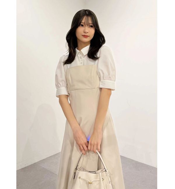 MERCURYDUO「シャツドッキングベアワンピース」|ワンピース|