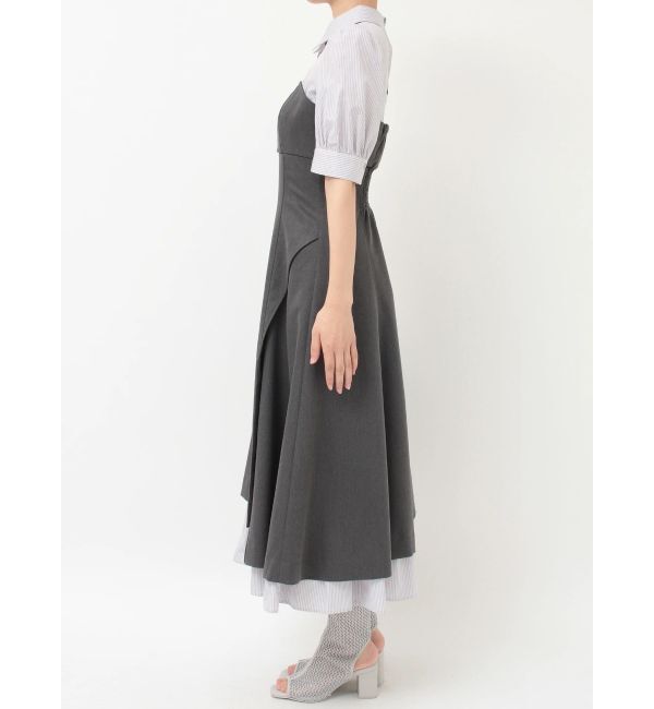 MERCURYDUO「シャツドッキングベアワンピース」|ワンピース|