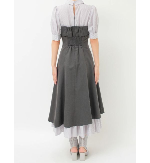 MERCURYDUO「シャツドッキングベアワンピース」|ワンピース|