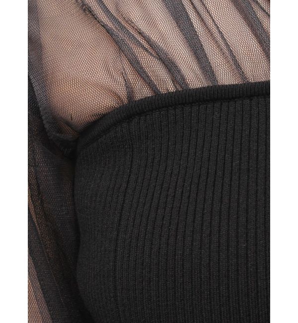 MERCURYDUO「チュールギャザー使いニット」|ニット・セーター|