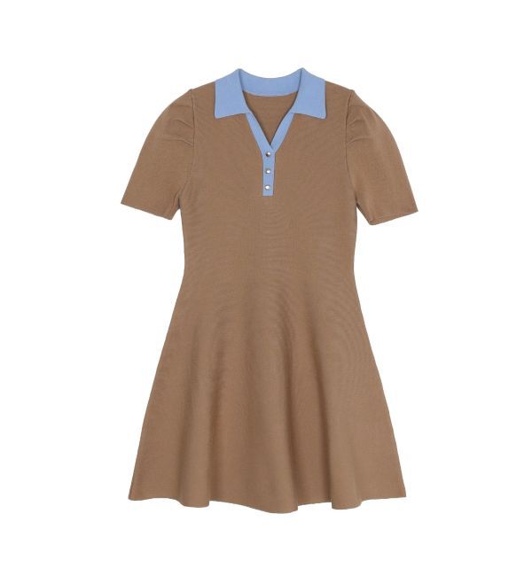 MERCURYDUO「【WEB限定】バイカラースキッパーフレアミニワンピース」|ワンピース|