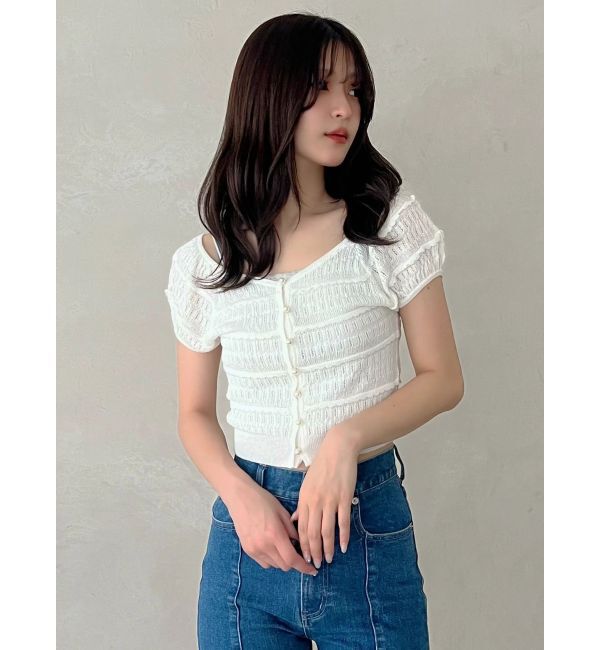 MERCURYDUO「スカシアミカーデニット」|カーディガン|