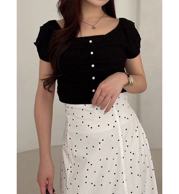 MERCURYDUO「スカシアミカーデニット」|カーディガン|ブラック