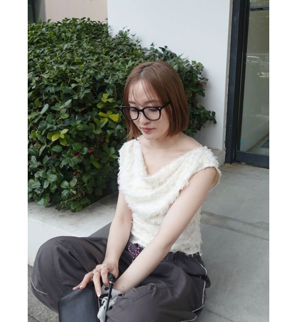 LAGUNAMOON「カットジャガードドレープブラウス」|シャツ・ブラウス|