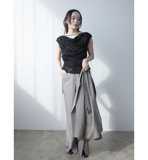 LAGUNAMOON「カットジャガードドレープブラウス」|シャツ・ブラウス|