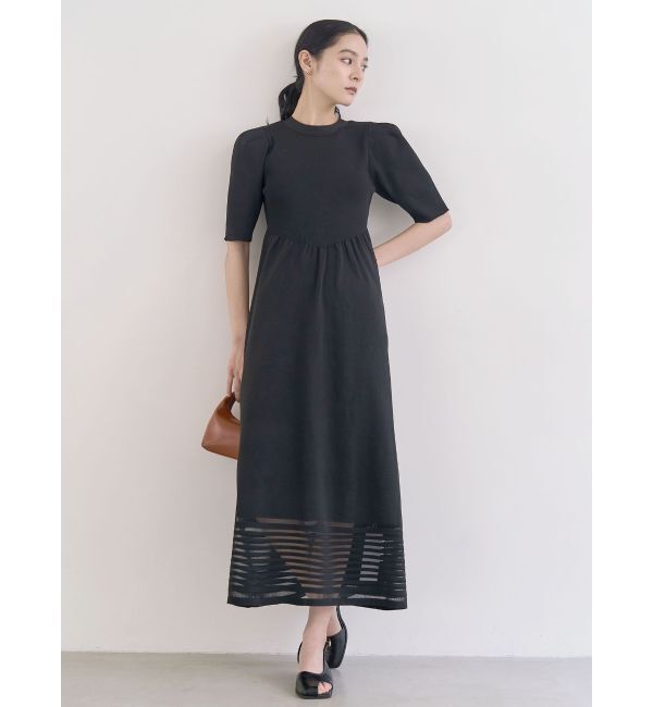 LAGUNAMOON「バックオープンフォルムニットワンピース」|ワンピース|ブラック