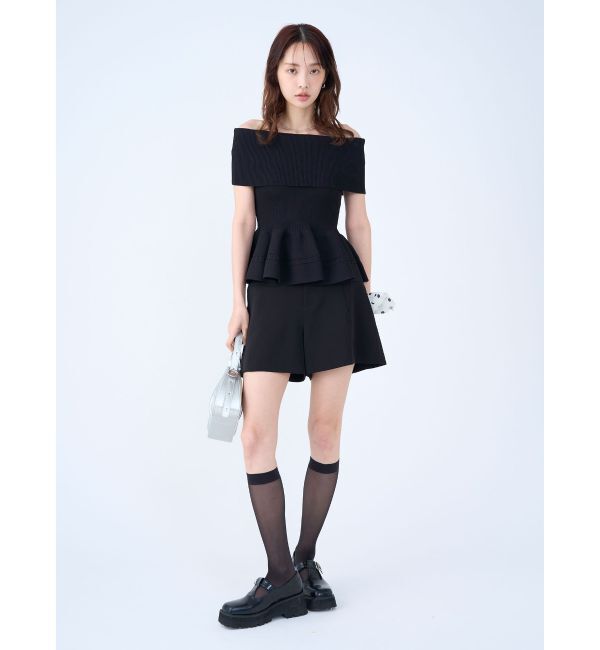 LAGUNAMOON「ペプラムオフショルニットプルオーバー」|ニット・セーター|