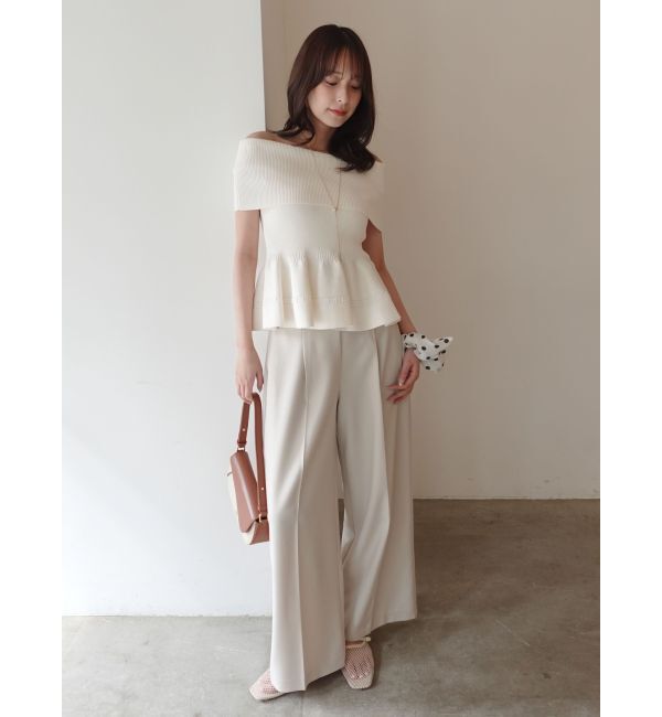 LAGUNAMOON「ペプラムオフショルニットプルオーバー」|ニット・セーター|