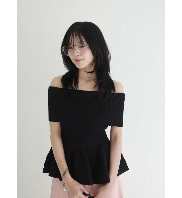 LAGUNAMOON「ペプラムオフショルニットプルオーバー」|ニット・セーター|