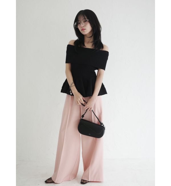 LAGUNAMOON「ペプラムオフショルニットプルオーバー」|ニット・セーター|