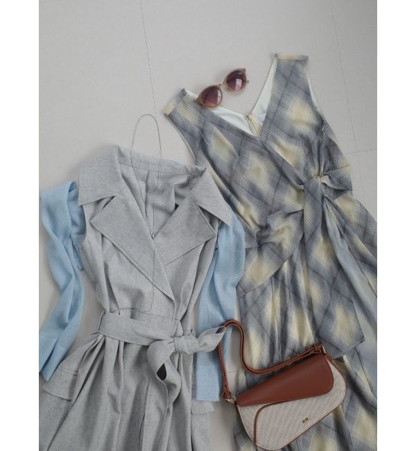 LAGUNAMOON「ノットカシュクールチェックワンピース」|ワンピース|