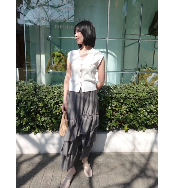 LAGUNAMOON「ニット&times;ティアードスカートドッキングワンピース」|ワンピース|