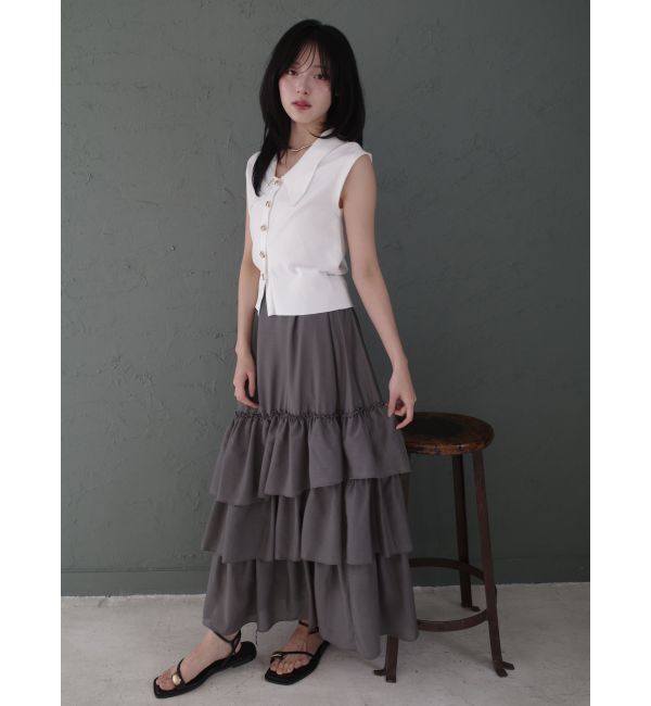 LAGUNAMOON「ニット&times;ティアードスカートドッキングワンピース」|ワンピース|