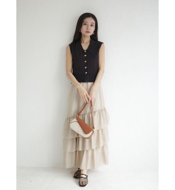 LAGUNAMOON「ニット&times;ティアードスカートドッキングワンピース」|ワンピース|