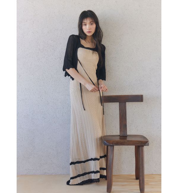 LAGUNAMOON「ノースリレースニットワンピース」|ワンピース|ベージュ
